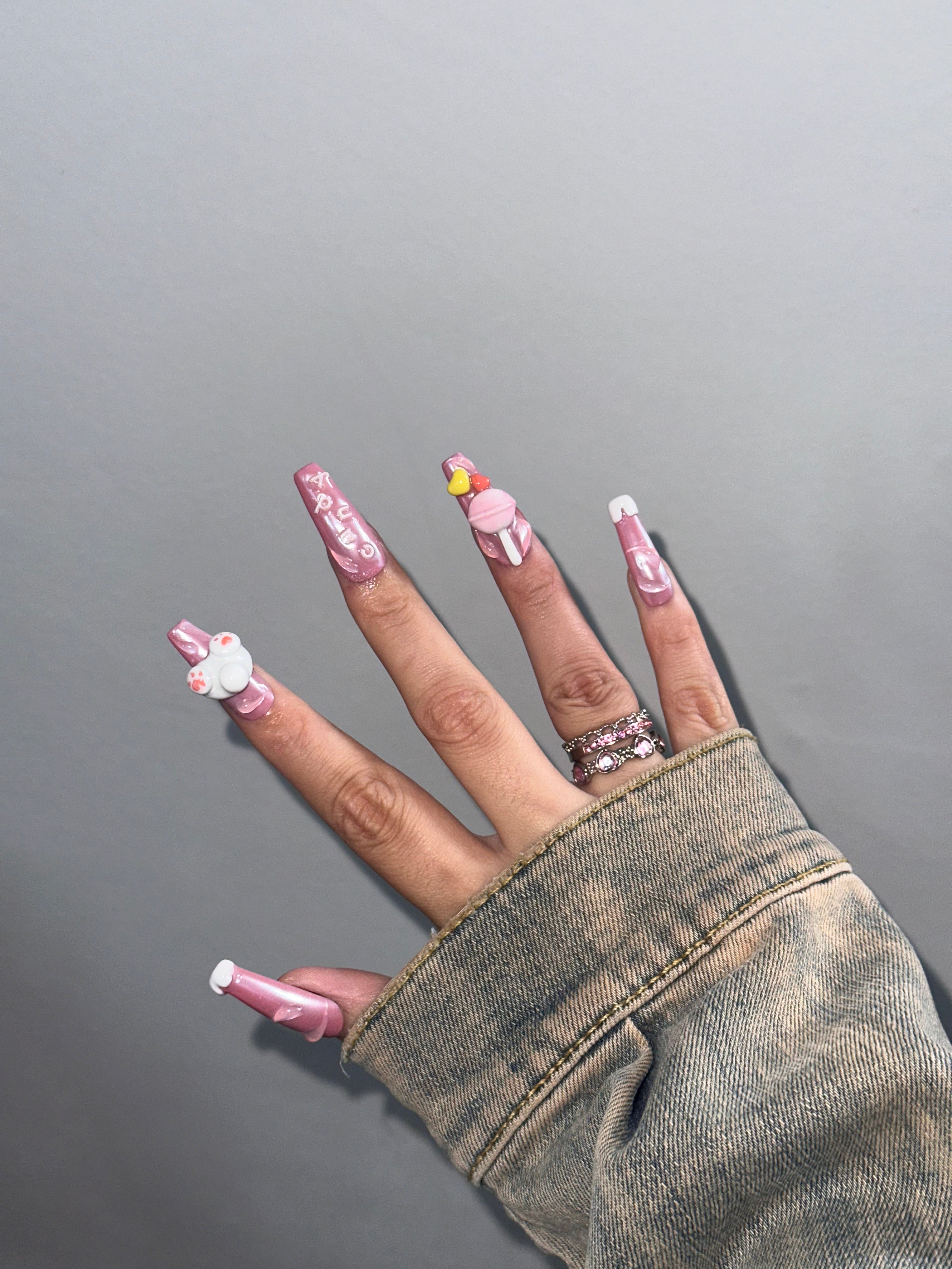 BUNNY CANDY - Carré long - FAUX ONGLE PressOnNail
