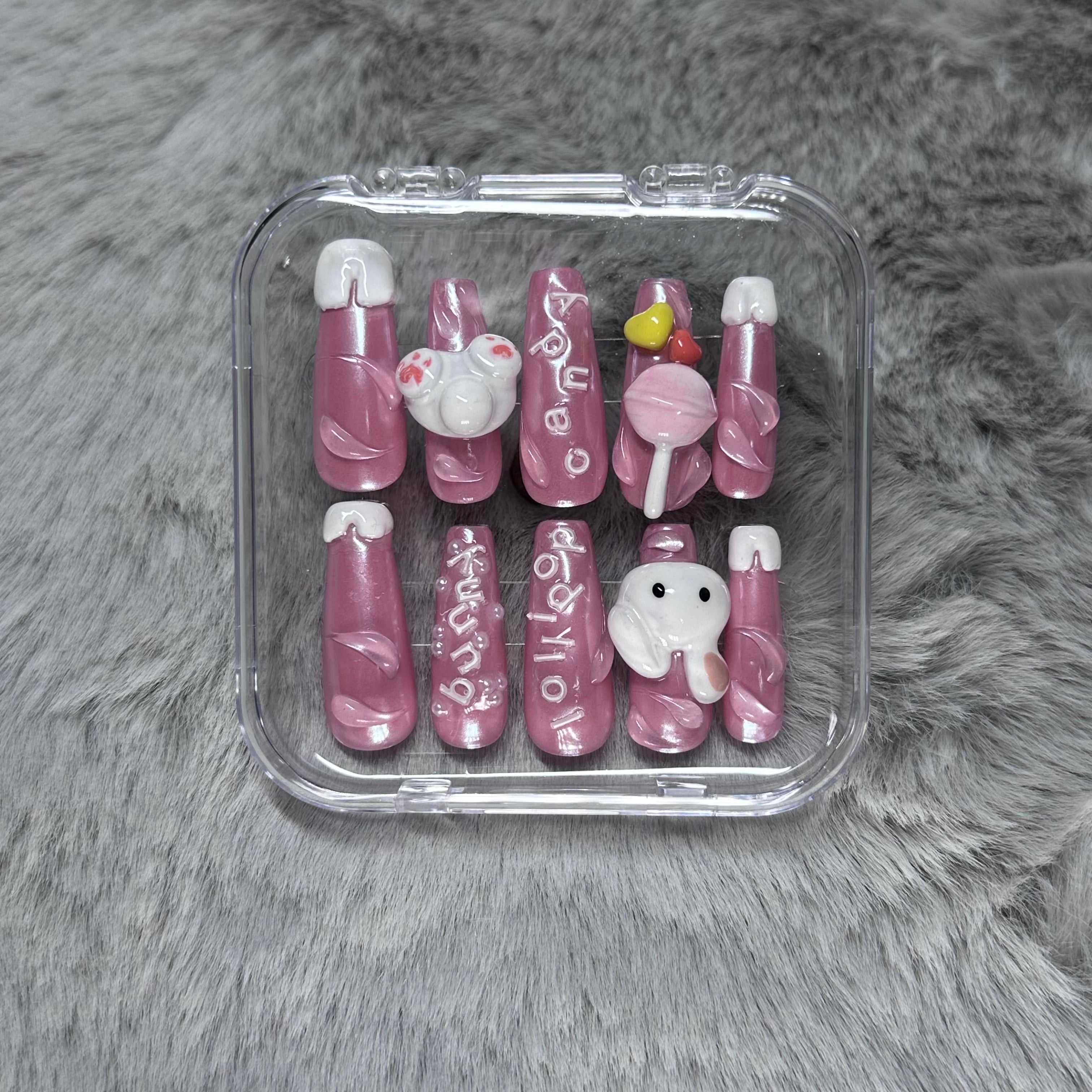 BUNNY CANDY - Carré long - FAUX ONGLE PressOnNail
