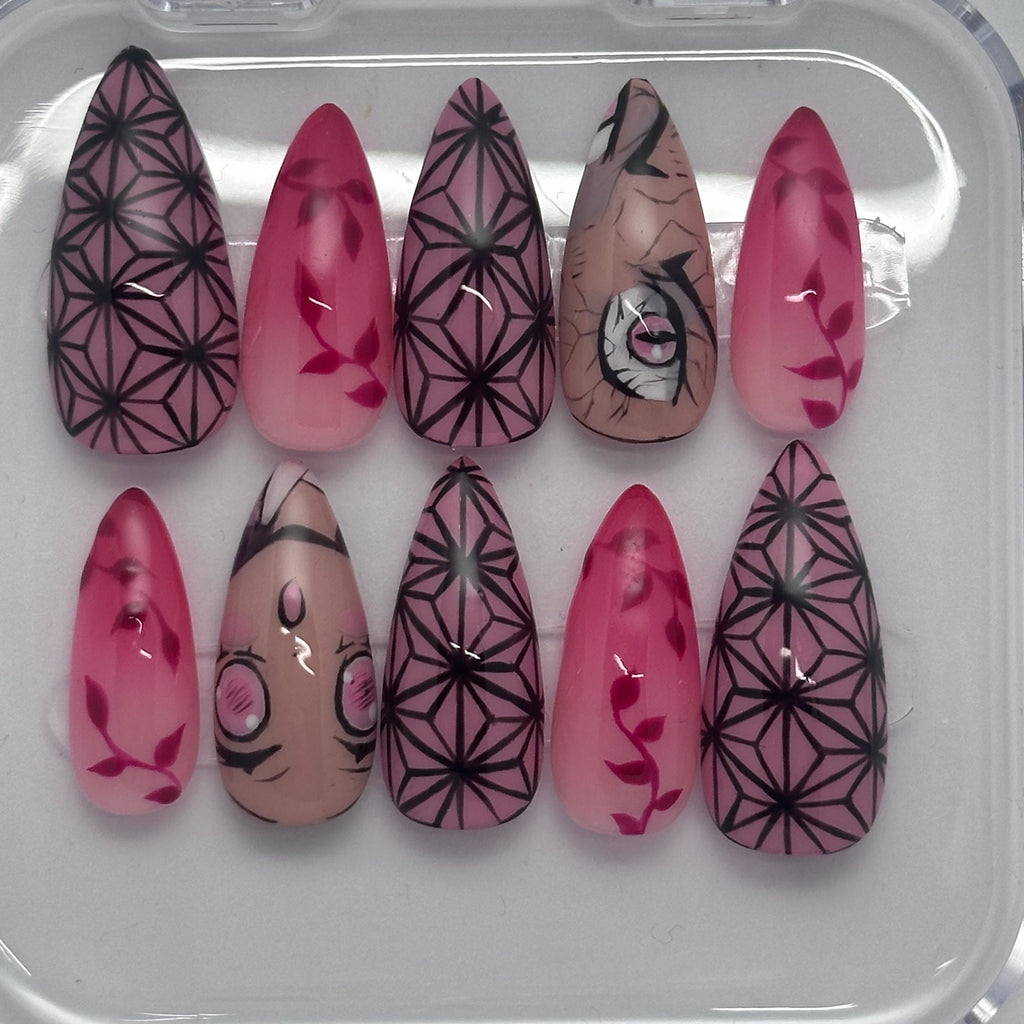 Nezuko - Stiletto/Amande long/ Amande court - FAUX ONGLE PressOnNail