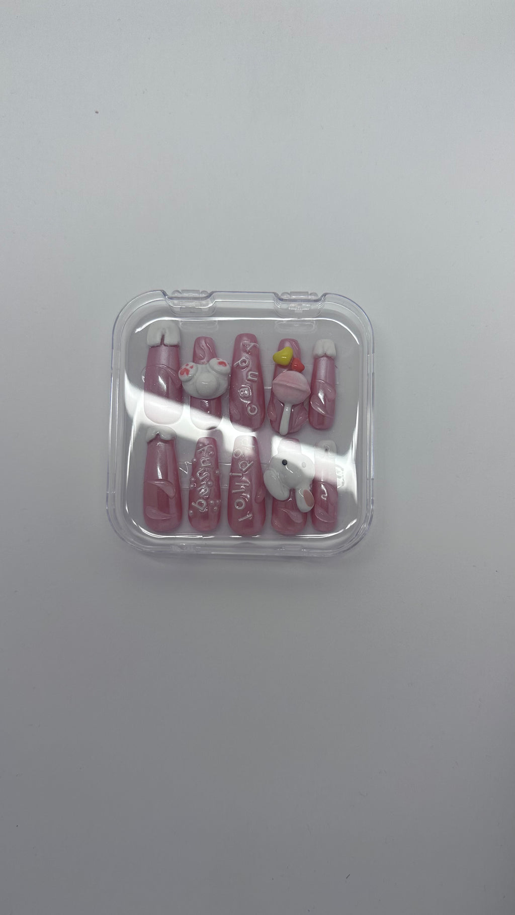 BUNNY CANDY - Long Square - FAKE NAILS PressOnNail