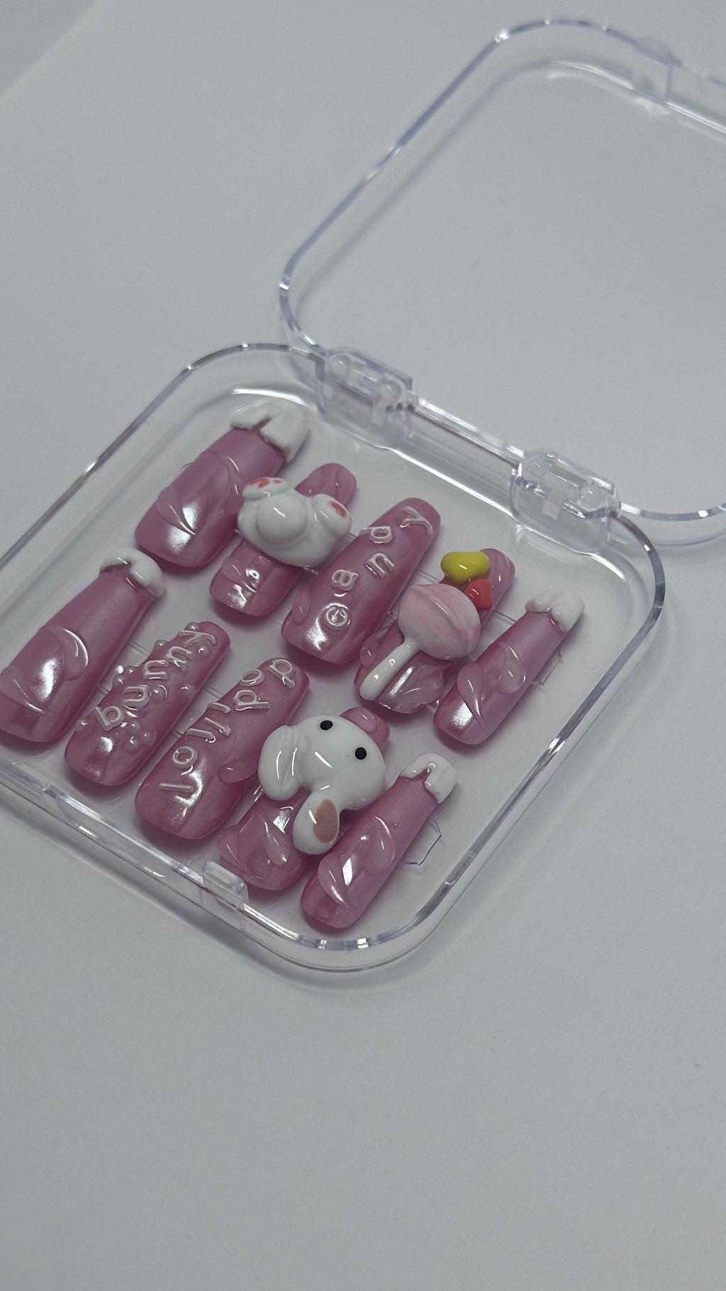 BUNNY CANDY - Long Square - FAKE NAILS PressOnNail