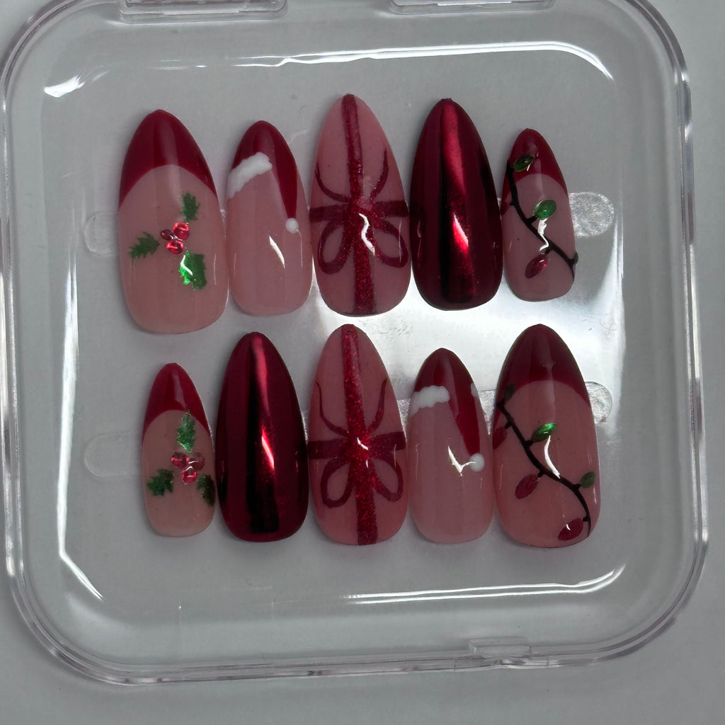 CHRISMAS - AMANDE LONG - FAUX ONGLE PressOnNail