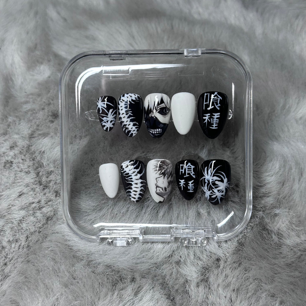 TOKYO GHOUL - AMANDE LONG/COURT - FAUX ONGLE PressOnNail