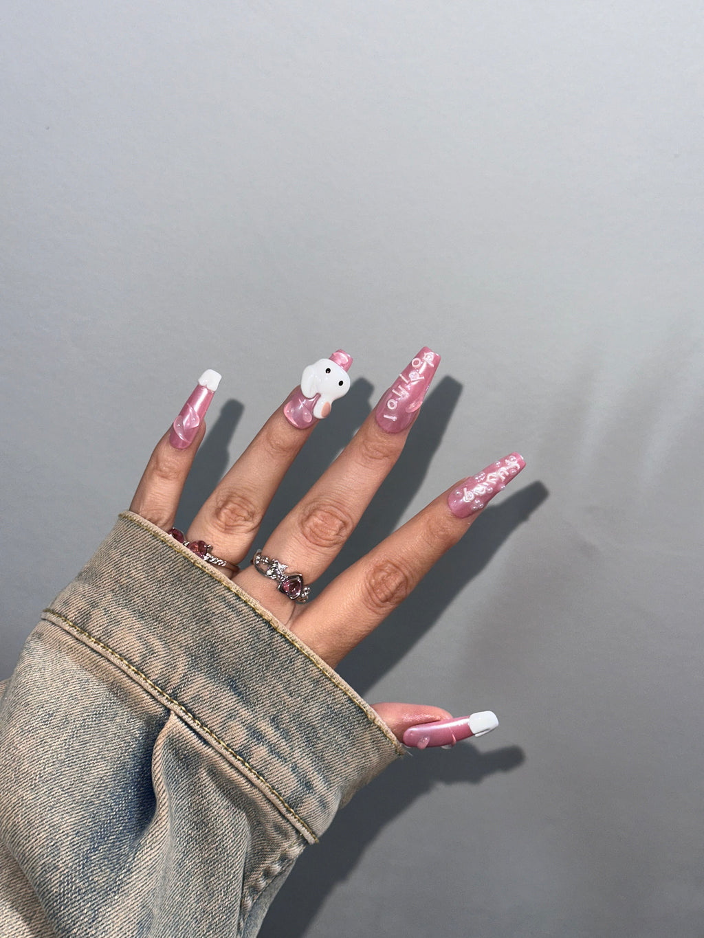 BUNNY CANDY - Long Square - FAKE NAILS PressOnNail